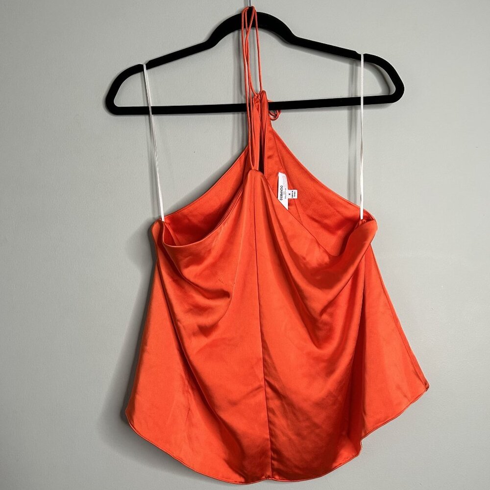 Obando Orange Skinny Strap Satin Tank Top Women's Size 4
